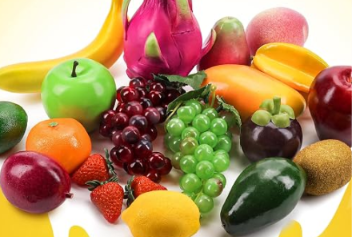 Fruits (फल) - like banana, apple, orange